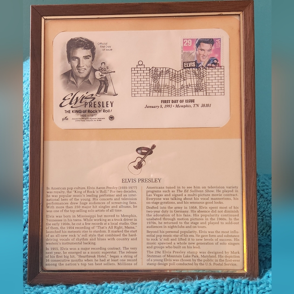 Elvis Presley Commemorative Stamp Framed Display